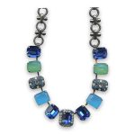Mariana Necklace Fab Royal Blue, Chrysolite Opal, Caribbean Blue Opal, & Clear Austrian Crystals Silk Road Coll. - Image 2