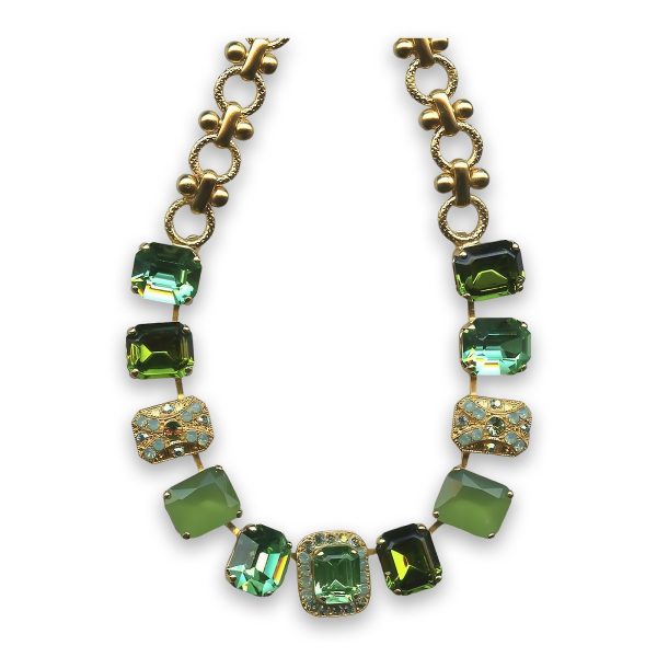Mariana Necklace Fab Peridot, Green Opal, Olivine, & Pacific Opal Austrian Crystals My Treasures Coll.