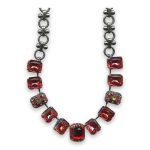 Mariana Necklace Adorable Rose Peach, Jonquil, Hyacinth, Coral, & Siam Austrian Crystals Saffron Silk Road Coll. - Image 3