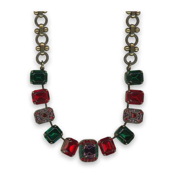 Mariana Necklace Exquisite Ruby, Emerald, & Amethyst Austrian Crystals My Treasures Coll.