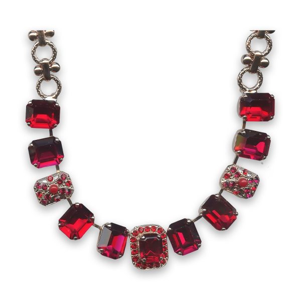 Mariana Necklace Stunning Siam, Ruby, & Red Coral Austrian Crystals Lady In Red Songbook Coll.