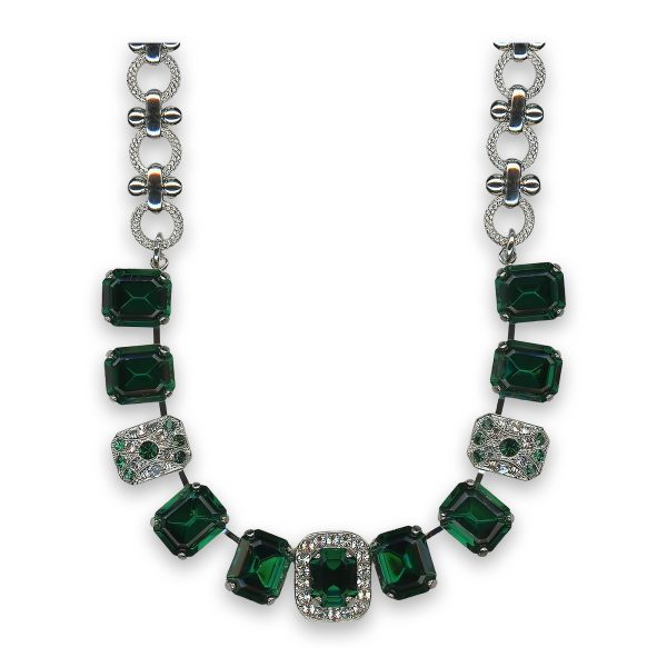 Mariana Necklace Elegant Emerald & Clear Austrian Crystals My Treasures Coll.
