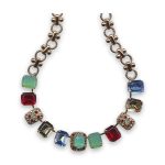Mariana Necklace Glamorous Ruby, Pacific Opal, Lt Blue, Lt Colorado Brown, & Aurum Austrian Crystals Dynasty Coll. - Image 3