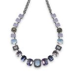 Mariana Necklace Charming Cyclamen Opal, Lt Amethyst, Tanzanite, Clear, & White Opal Austrian Crystals Purple Rain Cocktail Hour Coll.