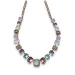 Mariana Necklace Alluring  Rose Opal, Lt Rose, Lt Amethyst, Chrysolite Opal, White Opal, & Clear Austrian Crystals Cocktail Hour Coll.