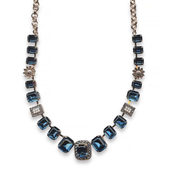 Mariana Necklace Elegant Montana Blue & White Opal Austrian Crystals Mood Indigo Songbook Coll.