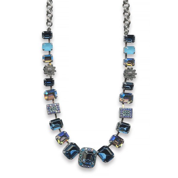 Mariana Necklace Shimmering Luminous Green, Montana Blue, Blue Opal, & AB Austrian Crystals My Treasures Coll.