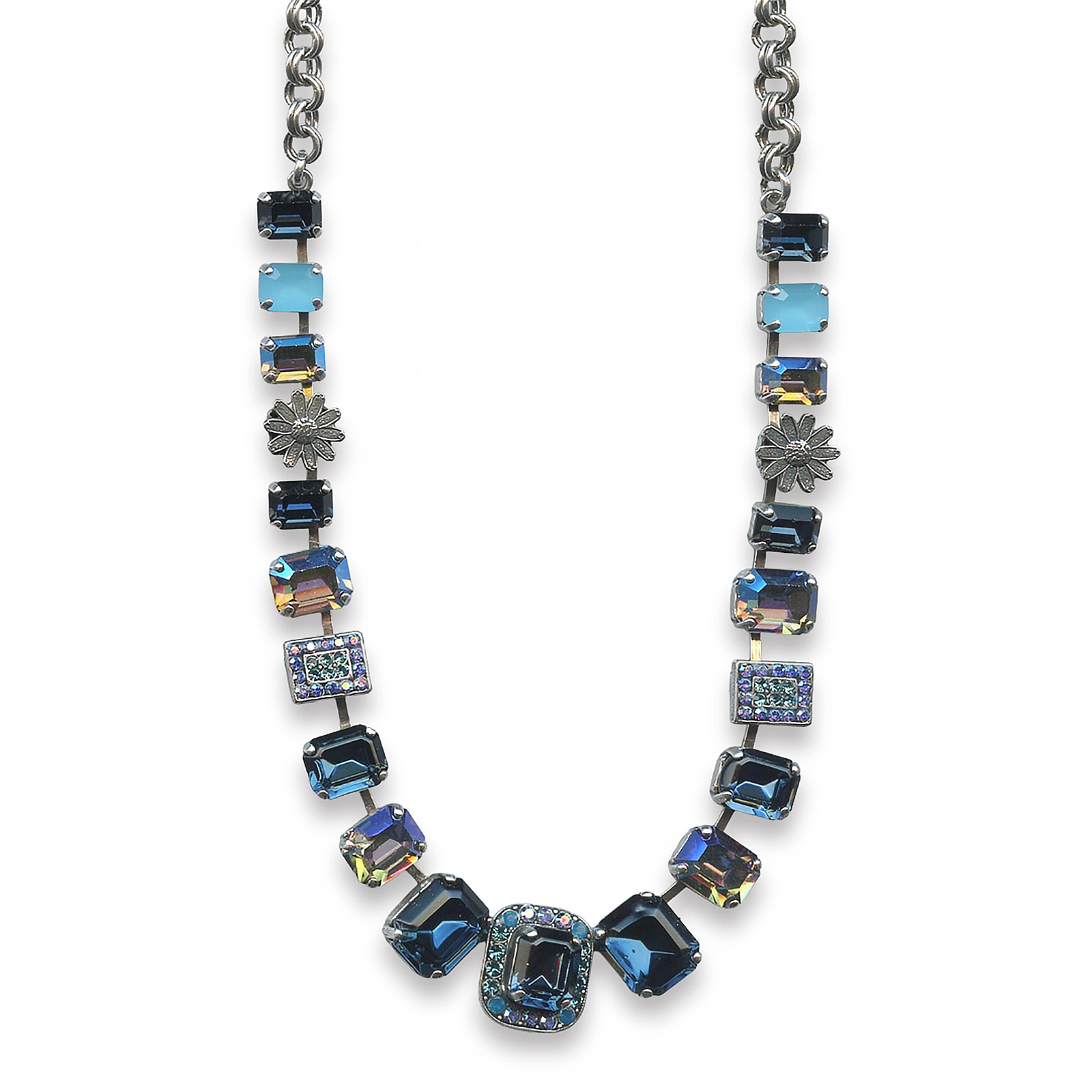 N-3040-7-1204-SP (1) Mariana Necklace Shimmering Luminous Green, Montana Blue, Blue Opal, & AB Austrian Crystals My Treasures Coll. - Image 1