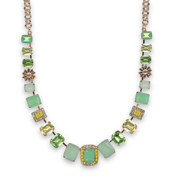 Mariana Necklace Stunning Greens, Yellow Opal, & Clear Austrian Crystals Blondie Solis Coll.