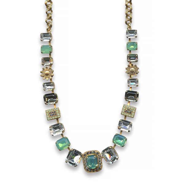 Mariana Necklace Exquisite Clear, Silver Night, Pacific Opal, & Chrysolite Opal Austrian Crystals My Treasures Coll.