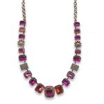Mariana Necklace Beautiful Fuchsia, Lt Rose, Lt Siam AB, Rose Peach, & Indicolite Austrian Crystals Sorbet Sweet Summer Coll.