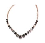 Necklace By Mariana Woman Luxurious Jet Black and Silver Night Swarovski Crystals - Image 3