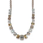Mariana Necklace Adorable Lt Azore, White Opal, Clear, Lt Topaz, & Pearl Austrian Crystals SeaShell Nature Coll. - Image 2