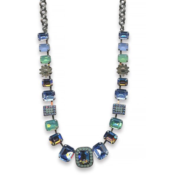 Mariana Necklace Preppy Lt Blue, Blue Opal, & Pacific Opal Austrian Crystals Daiquiri Cocktail Hour Coll.