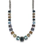Mariana Necklace Gorgeous Lt Turq, Lt Topaz, Montana Blue, & AB Austrian Crystals Twist and Shout Nostalgia Coll.