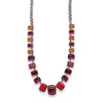 Mariana Necklace Classy Orange Opal, Fuchsia, Siam, & Red Coral Austrian Crystals Lady Marmalade Songbook Coll. - Image 3