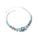 Necklace By Mariana Woman Shimmering Aquamarine and Opal Swarovski Crystals - Image 3