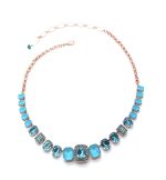 Necklace By Mariana Woman Shimmering Aquamarine and Opal Swarovski Crystals - Image 2