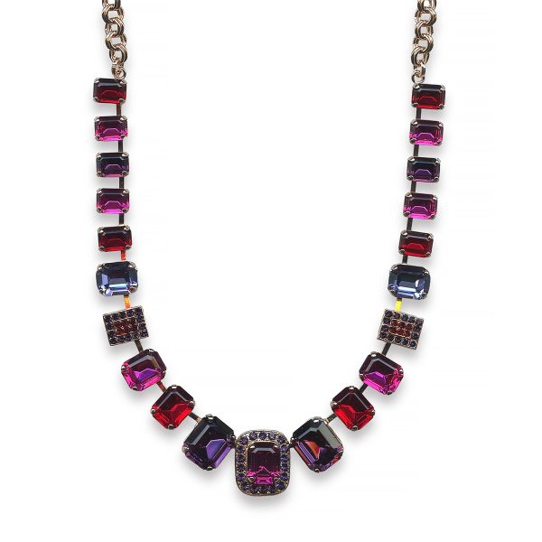 Mariana Necklace Sophisticated Ruby, Fuchsia, Purple Velvet, & Tanzanite Austrian Crystals Xenia Odyssey Coll.