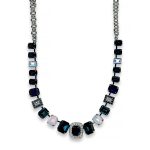 Mariana Necklace Timeless Rose Opal & Navy Blue Austrian Crystals Blue Morpho My Butterfly Coll. - Image 3