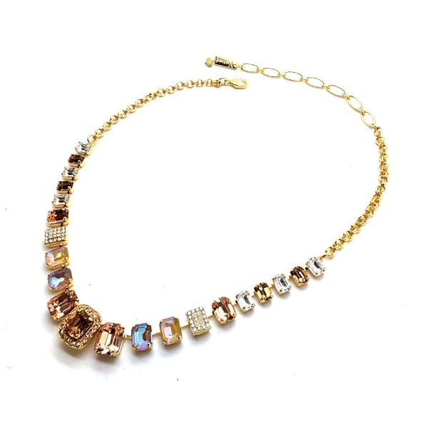 Necklace By Mariana Woman Beautiful Golden Shadow and Sun-Kissed Horizon Swarovski Crystals
