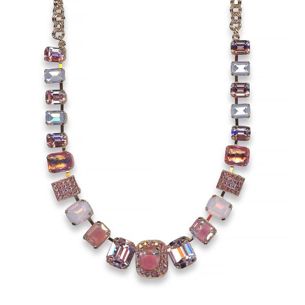 Mariana Necklace Lovely Lt Rose, White Opal, Rose Delite, & Rose Opal Austrian Crystals Love Joy Of Life Coll.