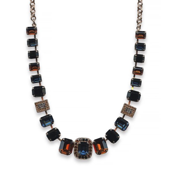 Necklace By Mariana Dancing the Night Away Coll. Glamorous Navy Blue and Topaz Swarovski Crystals