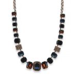 Necklace By Mariana Dancing the Night Away Coll. Glamorous Navy Blue and Topaz Swarovski Crystals - Image 2
