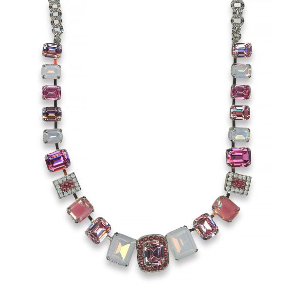 Mariana Necklace Adorable Lt Rose, White Opal, Vintage Rose, Rose, & Pink Pearl Austrian Crystals Diana Icons Coll.