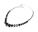 Necklace By Mariana Woman Luxurious Jet Black and Clear Swarovski Crystals - Image 3