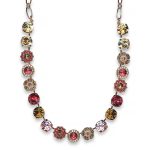 Mariana Necklace Charming Pinks, Golden Shadow, & Lt Smoked Topaz Austrian Crystals Winter Wonderland Coll. - Image 2