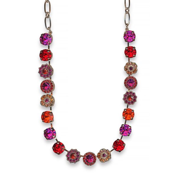 Mariana Necklace Stunning Fuchsia, Rich Red, Hyacinth, & Topaz Austrian Crystals Sorbet Delight Winter 2021 Coll.