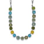 Mariana Necklace Luscious Olivine, Aqua, Turq, & Yellow Opal Austrian Crystals Pistachio À La Mode Coll.