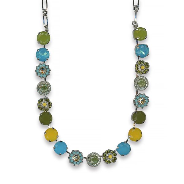 Mariana Necklace Luscious Olivine, Aqua, Turq, & Yellow Opal Austrian Crystals Pistachio À La Mode Coll.