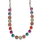 Necklace By Mariana Woman Beautiful Floral Rose and Peach Swarovski Crystals - Image 2