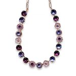 Necklace By Mariana My Treasures Coll. Amethyst and Purple Velvet Swarovski Crystals