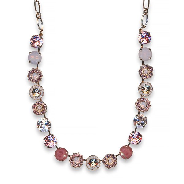 Mariana Necklace Lovely Lt Rose, Rose Opal, Rose Delite, & Clear Austrian Crystals My Treasures Coll.