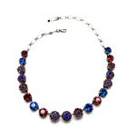 Necklace By Mariana Woman Classy Sapphire and Lt Siam Swarovski Crystals