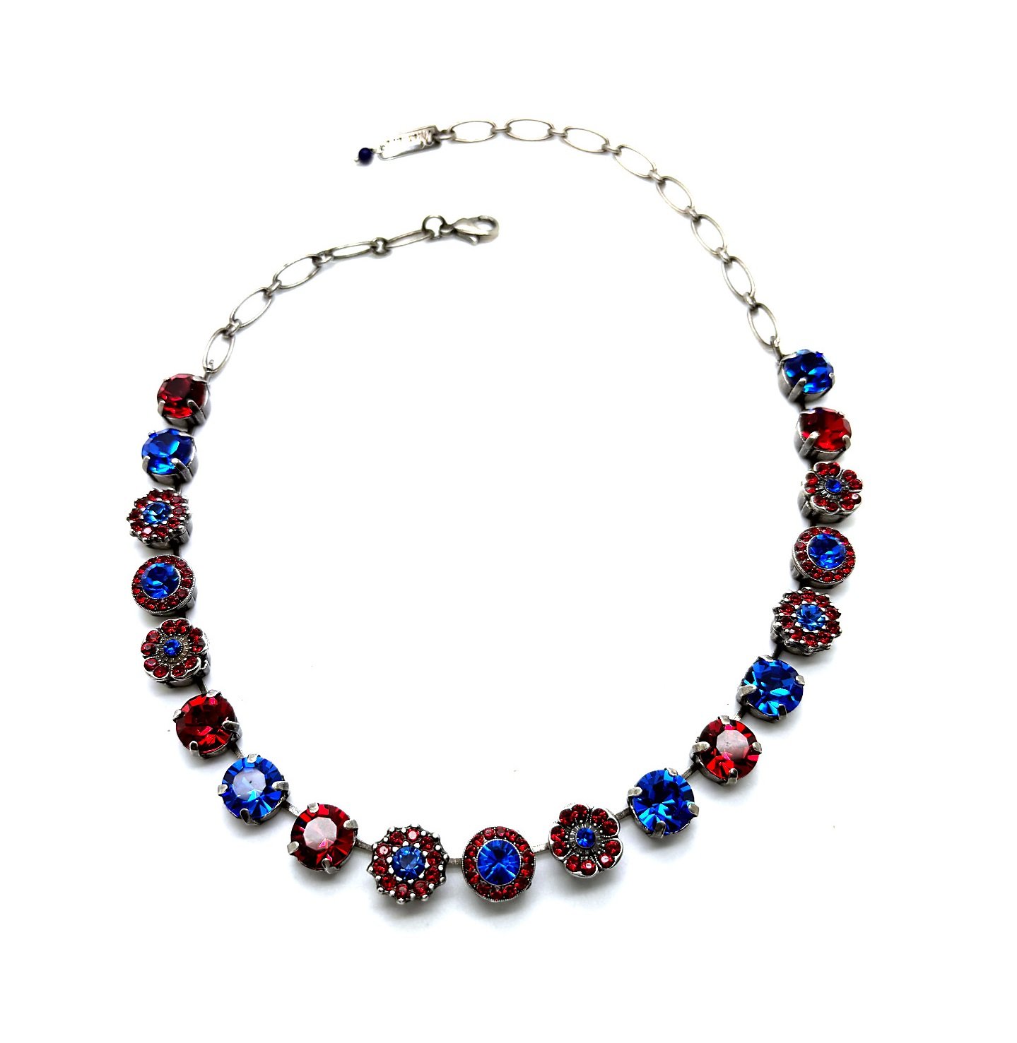 N-3084-227206-SP (3) Necklace By Mariana Woman Classy Sapphire and Lt Siam Swarovski Crystals - Image 1