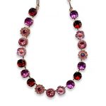 Mariana Necklace Luxurious Ruby, Fuchsia, Rose Peach, & Coral Austrian Crystals East Meets West Coll.
