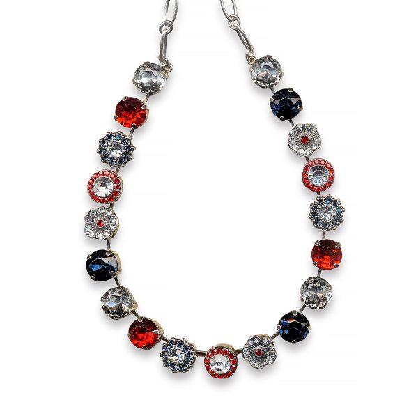 Mariana Necklace Gorgeous Montana Blue, Siam, & Clear Austrian Crystals My Treasures Coll.