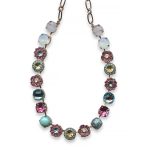 Mariana Necklace Adorable Turq Mineral, White Opal, Lt Rose, Jonquil, & Aquamarine Austrian Crystals Cocktail Hour Coll. - Image 2