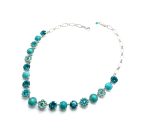 Necklace By Mariana Glamorous Turquoise Mineral and Blue Zircon Swarovski Crystals - Image 3