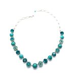 Necklace By Mariana Glamorous Turquoise Mineral and Blue Zircon Swarovski Crystals - Image 2