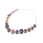 Mariana Necklace Flower Shaped Capri ,Rose, Blue Opal, & Sapphire Austrian Crystals Kiss From A Rose Songbook Coll. - Image 3