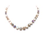 Mariana Necklace Sun & Ice SO & White Shell Mineral, Clear, Blk Dia, & White Opal Austrian Crystals Ice Queen Once Upon a Mariana Coll. - Image 2