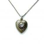 Mariana Necklace Pendant Heart in Clear Austrian Crystals On A Clear Day Sweet Summer Coll.
