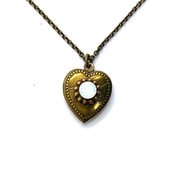Mariana Necklace Pendant Timeless White Opal Austrian Crystals My Treasures Coll.