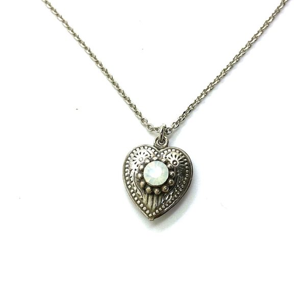 Mariana Necklace Pendant Simply Elegant White Opal Austrian Crystals My Treasures Coll.