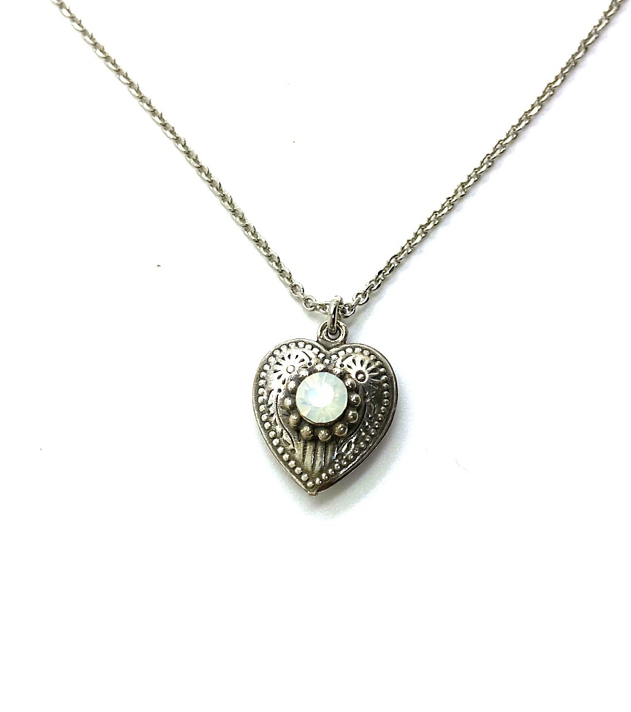 N-5005-0-234-SP (2) Mariana Necklace Pendant Simply Elegant White Opal Austrian Crystals My Treasures Coll. - Image 1